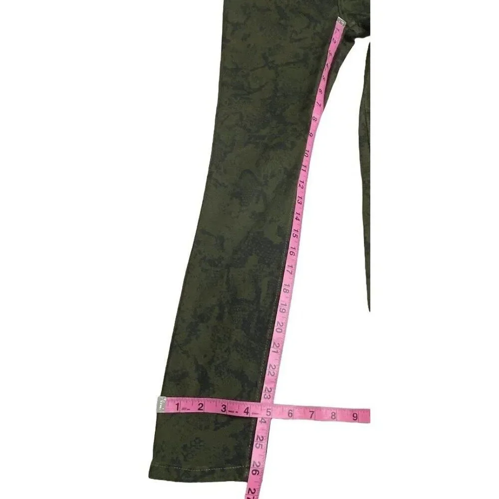 Calvin Klein Skinny Ankle Jeans Women's 24‎ XS Green Green Python-Print Stretch